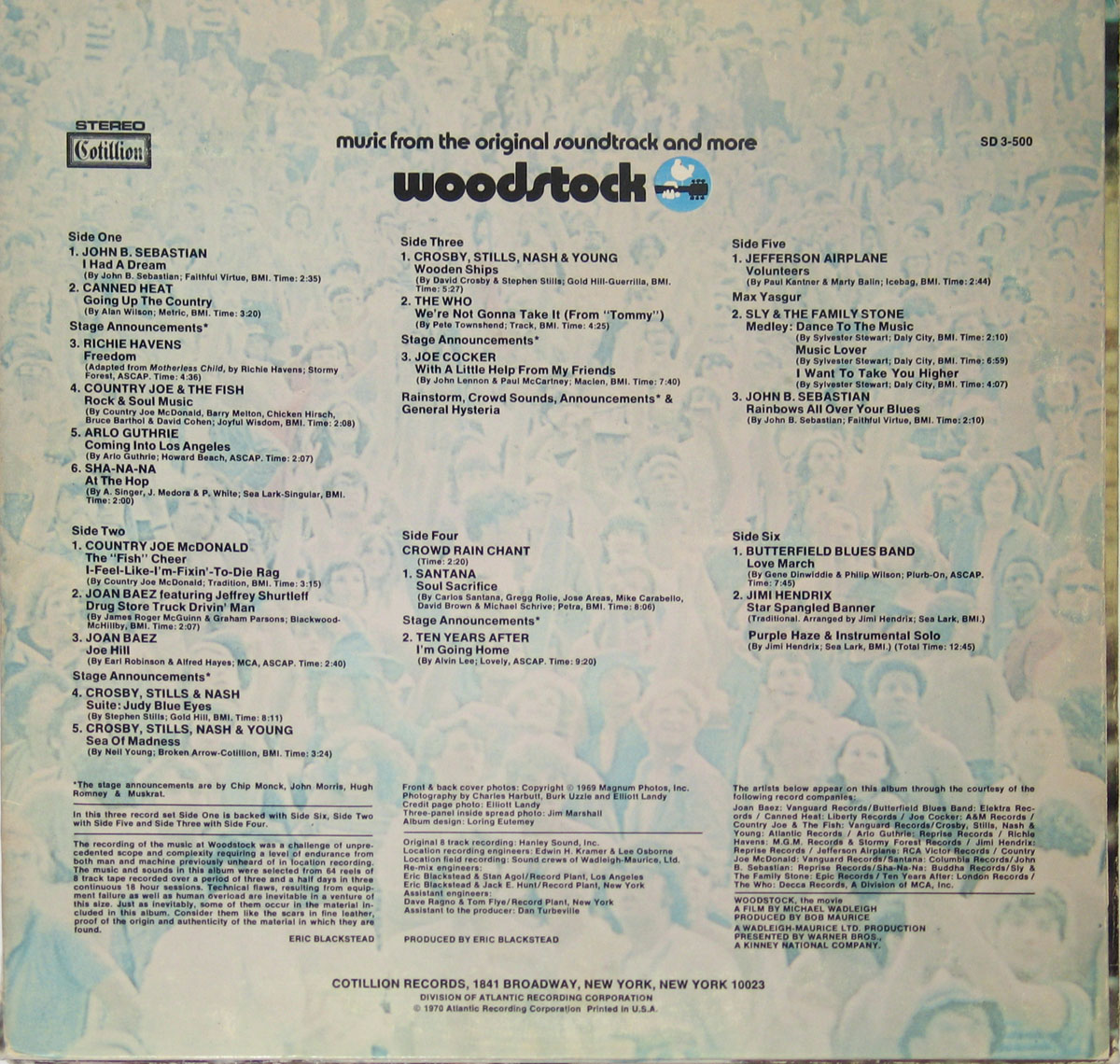 High Resolution Photo woodstock music from the original soundtrack usa 
